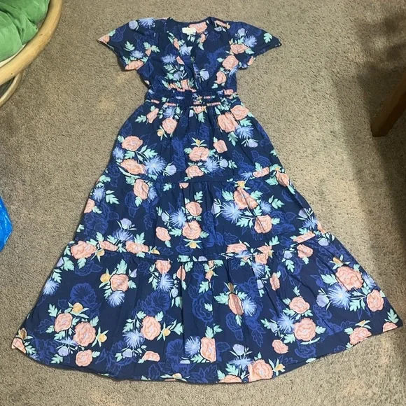 navy blue dress for baby girl Floral Maxi Dress